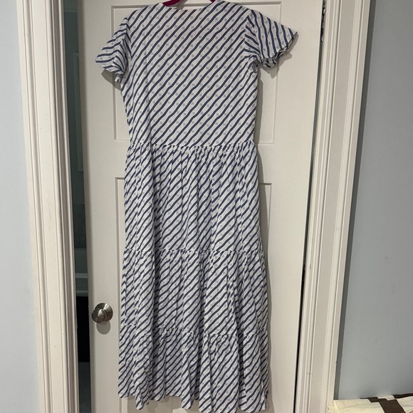 Oliphant Dipsy Navy Blue and White Striped Dress NWT - Picture 9 of 9